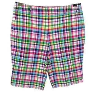 Talbots Multicolor Madras Plaid Shorts Size 8P